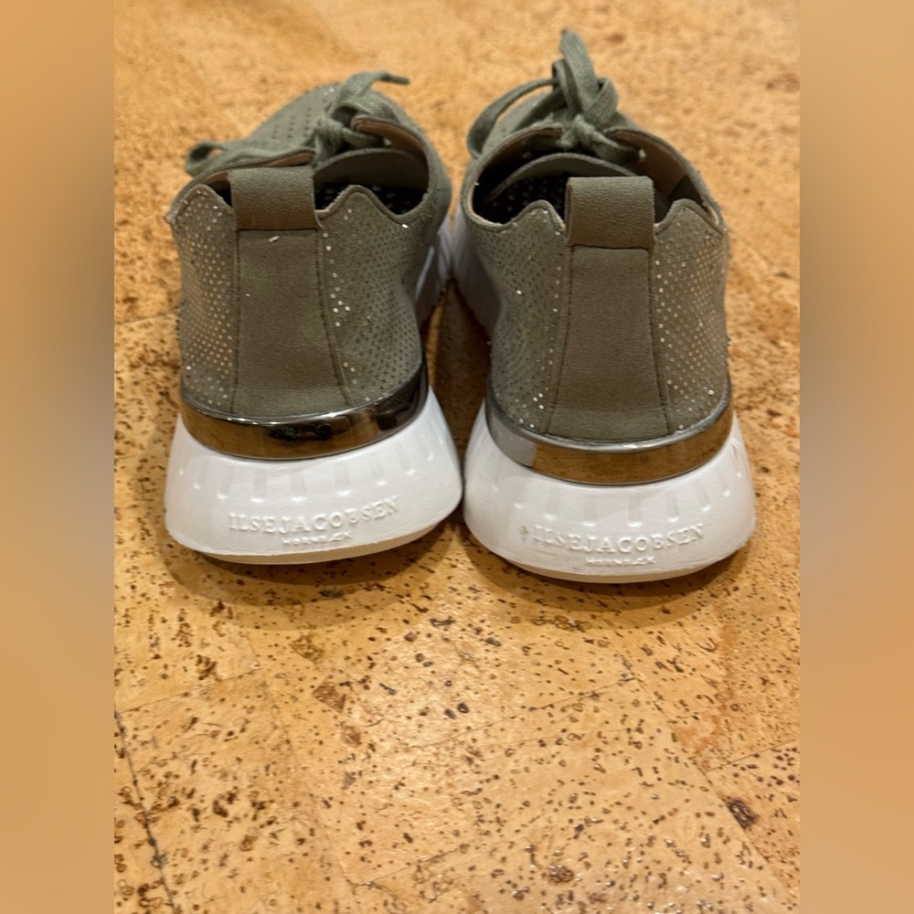 Ilse Jacobsen Womens Tulip Running Style Sneakers Army color w/Metallic Sz 38 - Picture 4 of 16